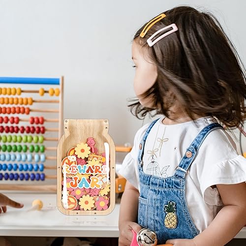 Miniatura 4 de Groovy - Tarro de recompensa para niños, entrenamiento para ir al baño, tabla de recompensas de entrenamiento de comportamiento y tabla de tareas,