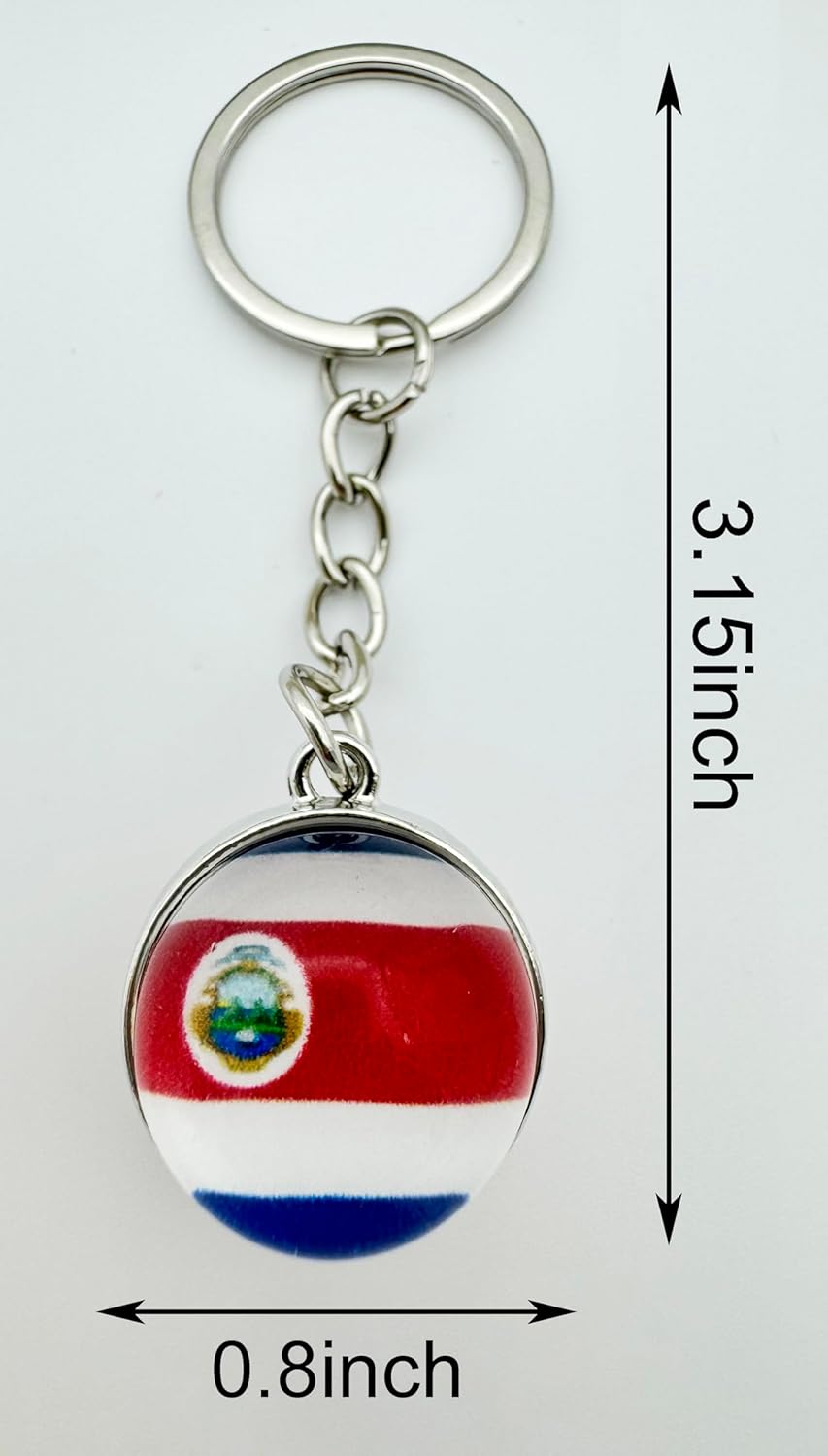 3 Pcs Costa Rica Flag Key Chain,Cool Keychain for Car Keys, Stainless Steel Keyrings & Keychains,Used for Home Decoration, Jewelry Hanging Decorations. - Image 3