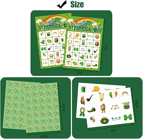 Miniatura 3 de Tarjetas de juego de bingo del día de San Patricio para niños, 24 jugadores, juego de fiesta de San Patricio para la escuela, aula, actividades