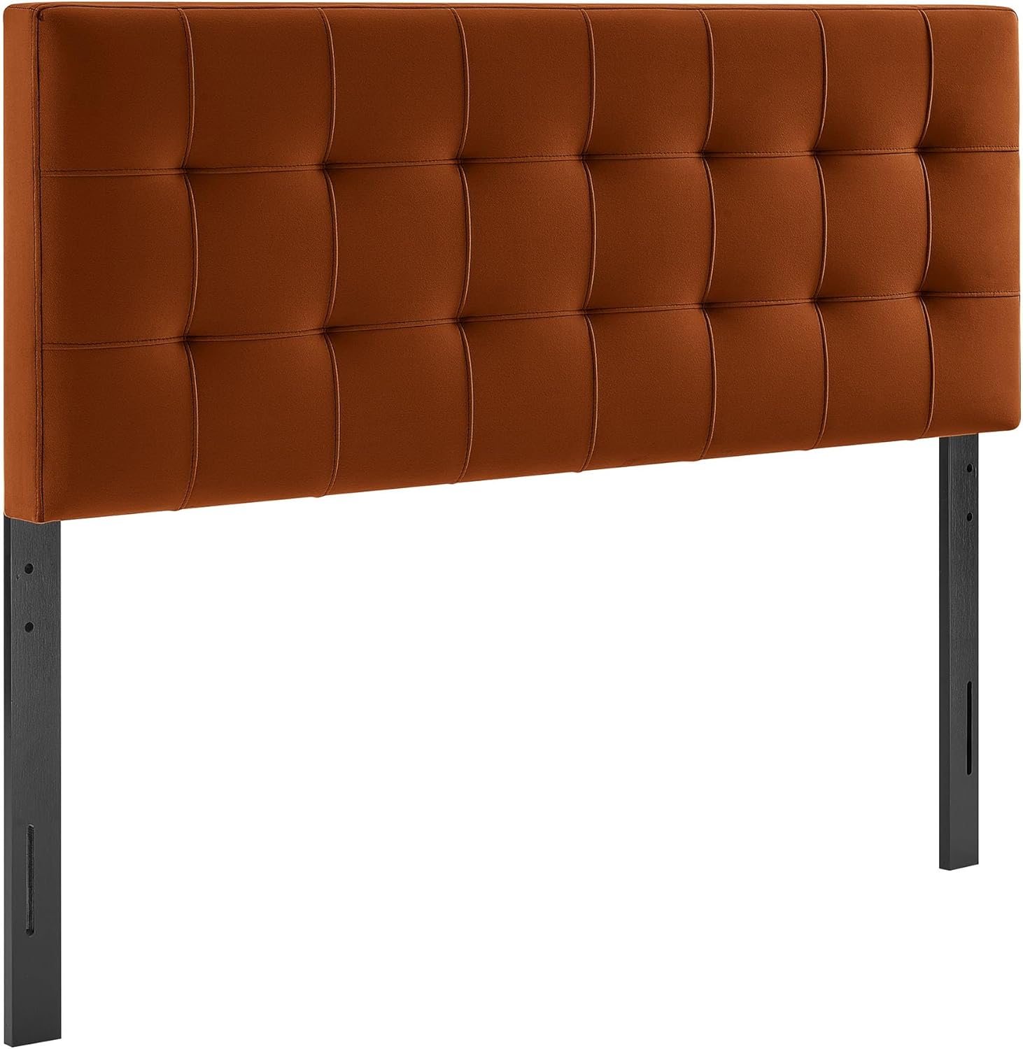 Modway Lily Performance Velvet King Size Headboard with Biscuit Tufting in Rust - Stain-Resistant Upholstery with Padded Design and 5 Height-Adjustable Mounts