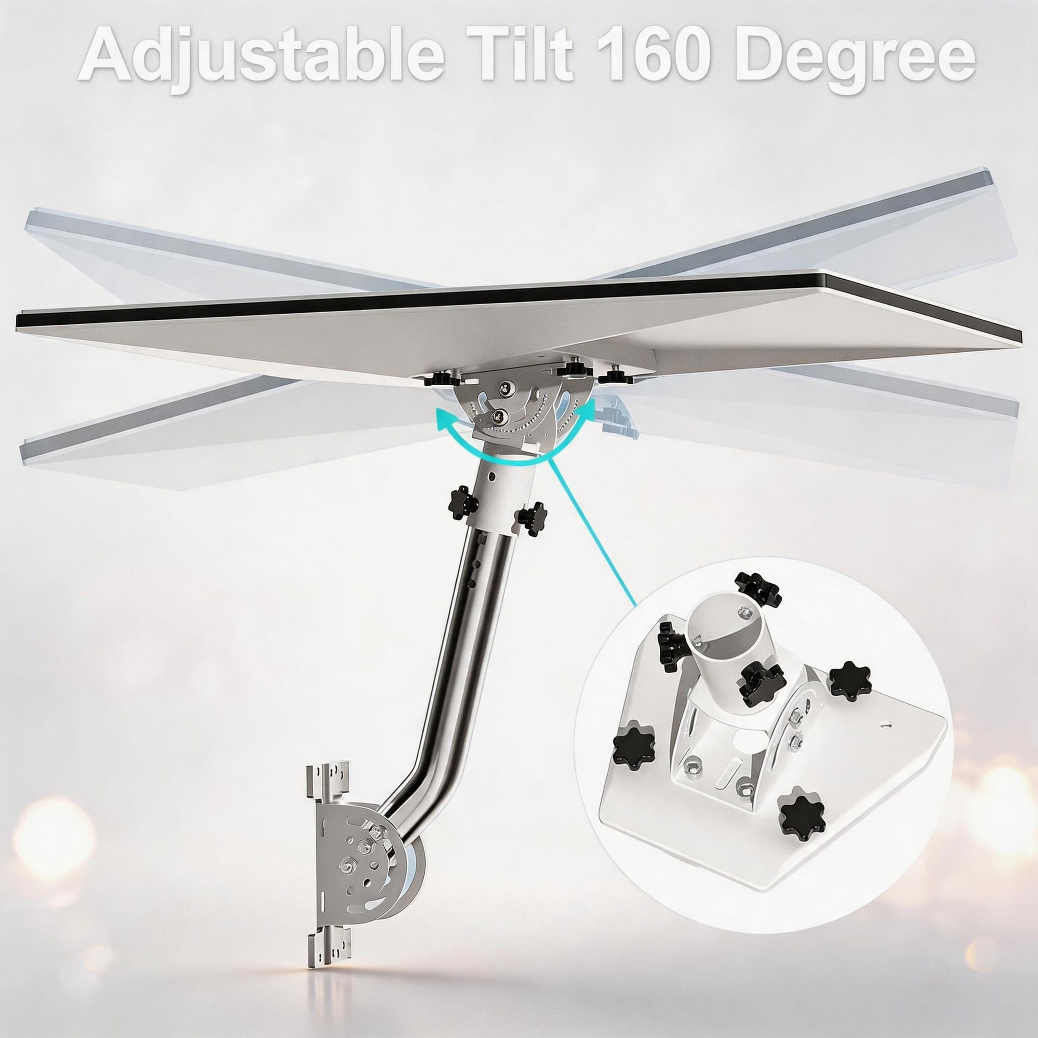 Starlink Support pour montage mural et poteau Gen 3 | Support réglable en métal robuste de 30,5 cm pour parabole V3 standard | Inclinaison à 160° et rotation à 360° | Revêtement étanche | Accessoires