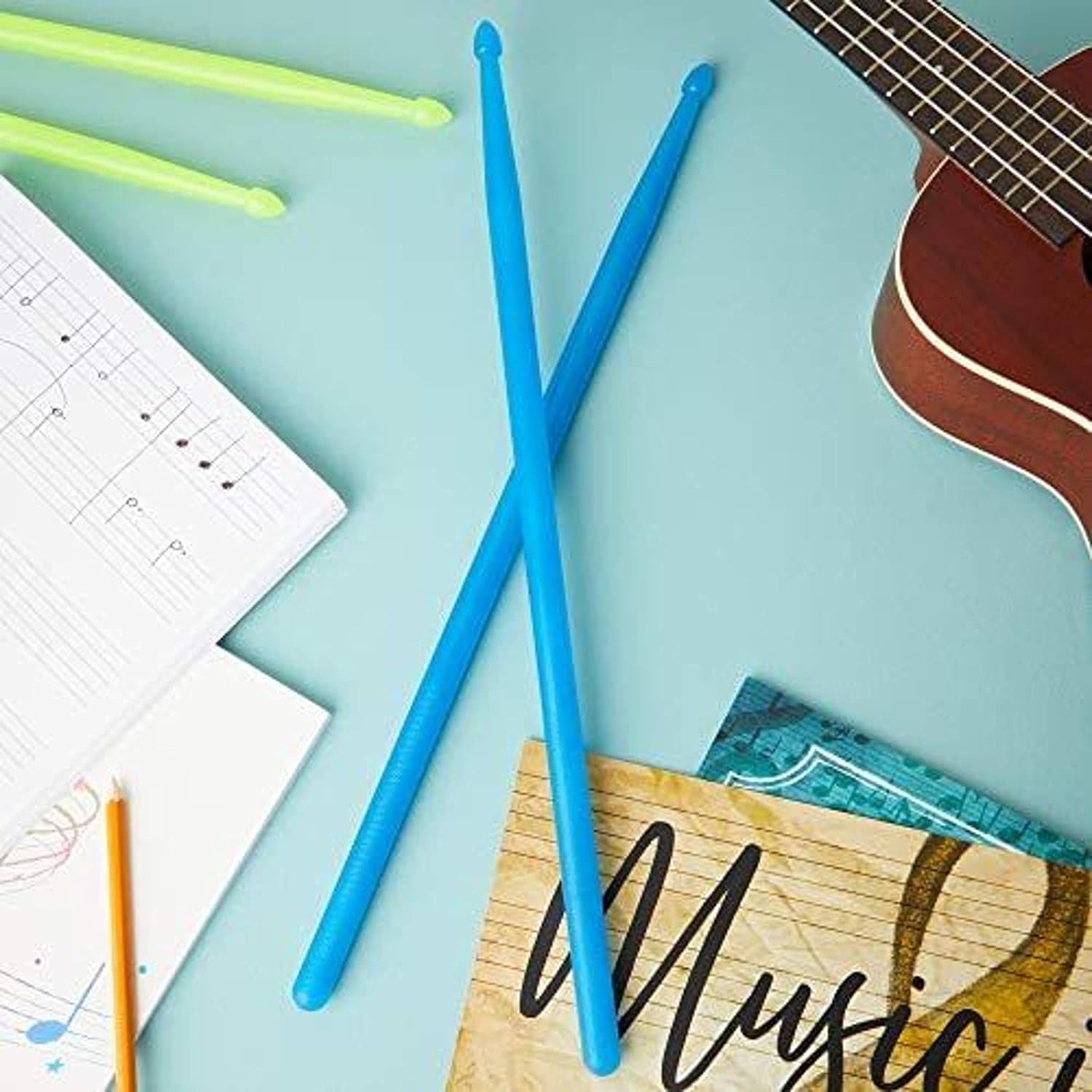 Glowing Drumsticks for Kids (2 Colors, 2 Pairs) : Musical Instruments