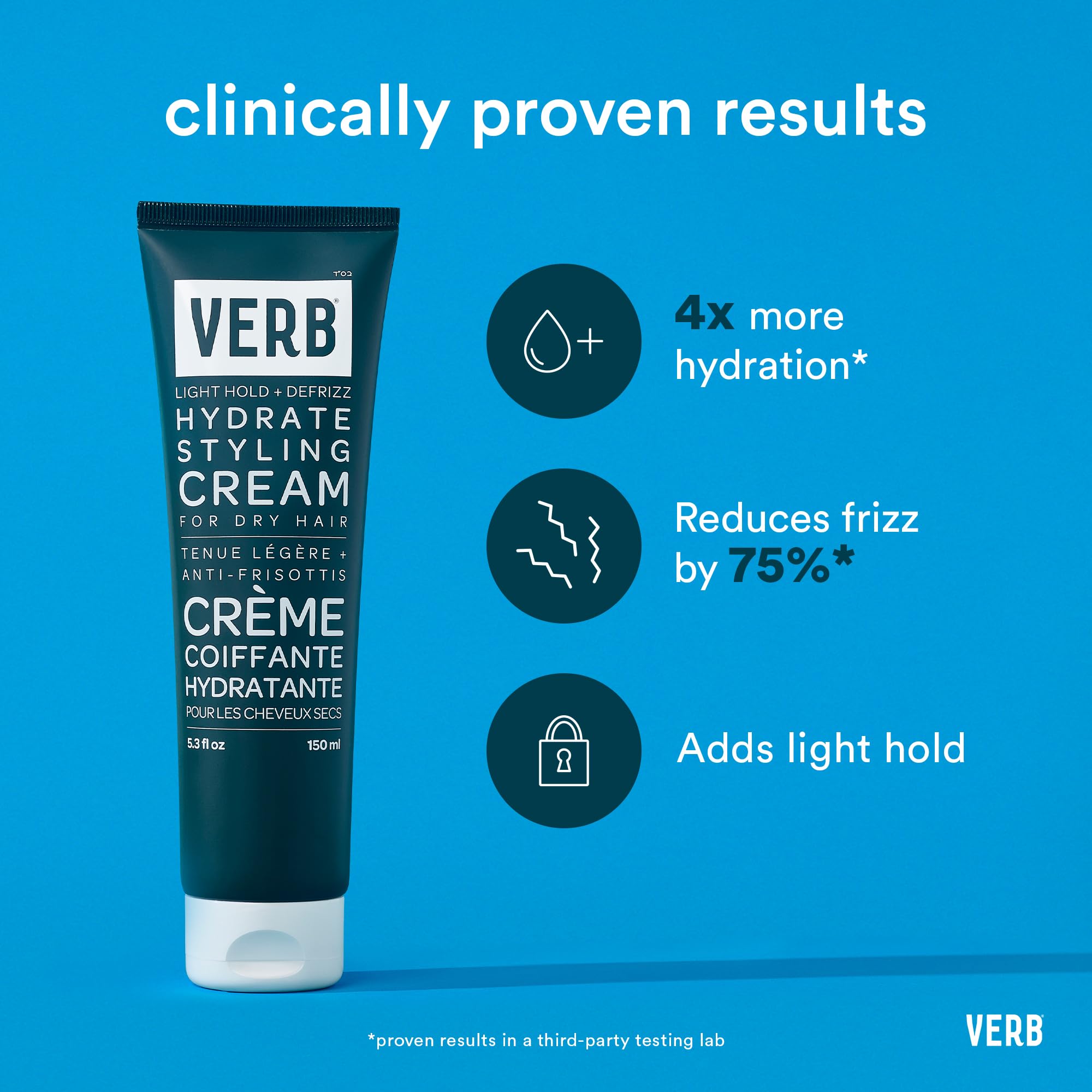 VERB Hydrate Styling Cream - Smooth + Reduce Frizz for Dry + Frizzy Hair - Amber + Warm Jasmine Scent