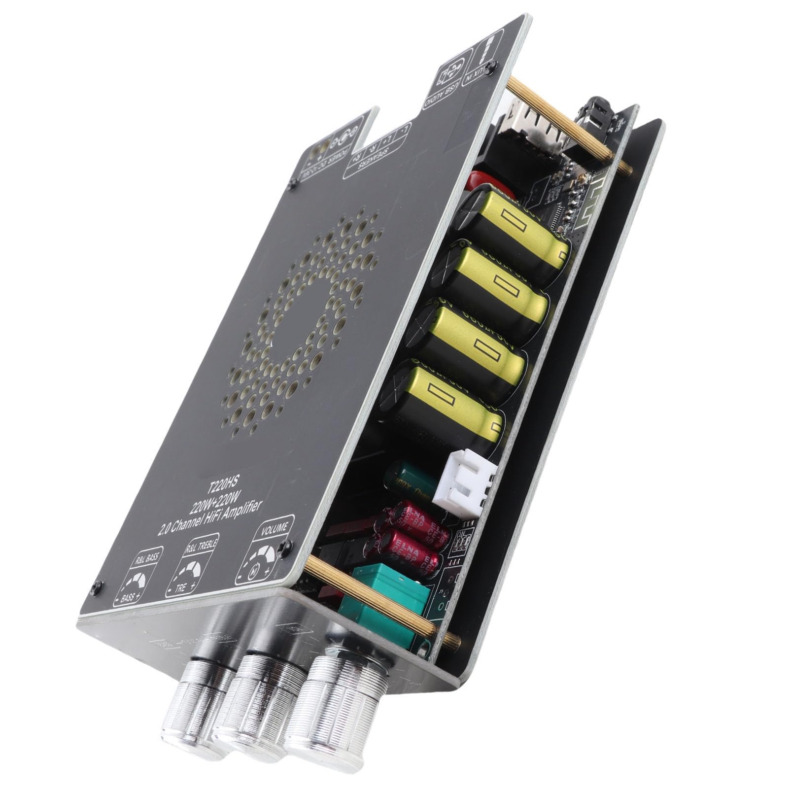 CHICIRIS Płyta Wzmacniacza Mocy Stereo HiFi T220HS Ultra Niski Poziom Hałasu dla Miłośników Kina Domowego i Muzyki DC 12-36 V