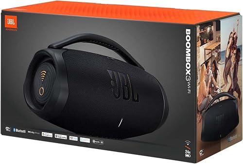 JBL Boombox 3 Wi-Fi draadloze Bluetooth-luidspreker in zwart - Draagbare, water - en stofdichte luidspreker met modi voor binnen en buiten, 24 uur batterijduur, EU stekker (type C) - 8