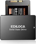 EDILOCA ES106 128GB SSD SATA III 2.5" 3D TLC NAND Disque dur interne Flash, jusqu'à 500MB/s Lire, mettre à jour PC ou Mémoire et stockage d'ordinateurs portables (Noir)