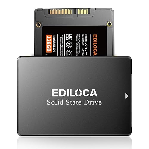 Ediloca 128GB SSD Internal Solid State Drive 2.5" SATA III 6Gb/s, 500MB/s Read Speed 3D TLC NAND, 128GB SATA SSD PC/Laptop Upgrade, Shock-Resistant & Drop-Proof(ES106)