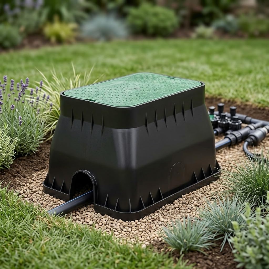 Suinga Pozzetto di Irrigazione Rettangolare Jumbo 50x64x30 cm | Contenitore per 4-7 Elettrovalvole o Accessor