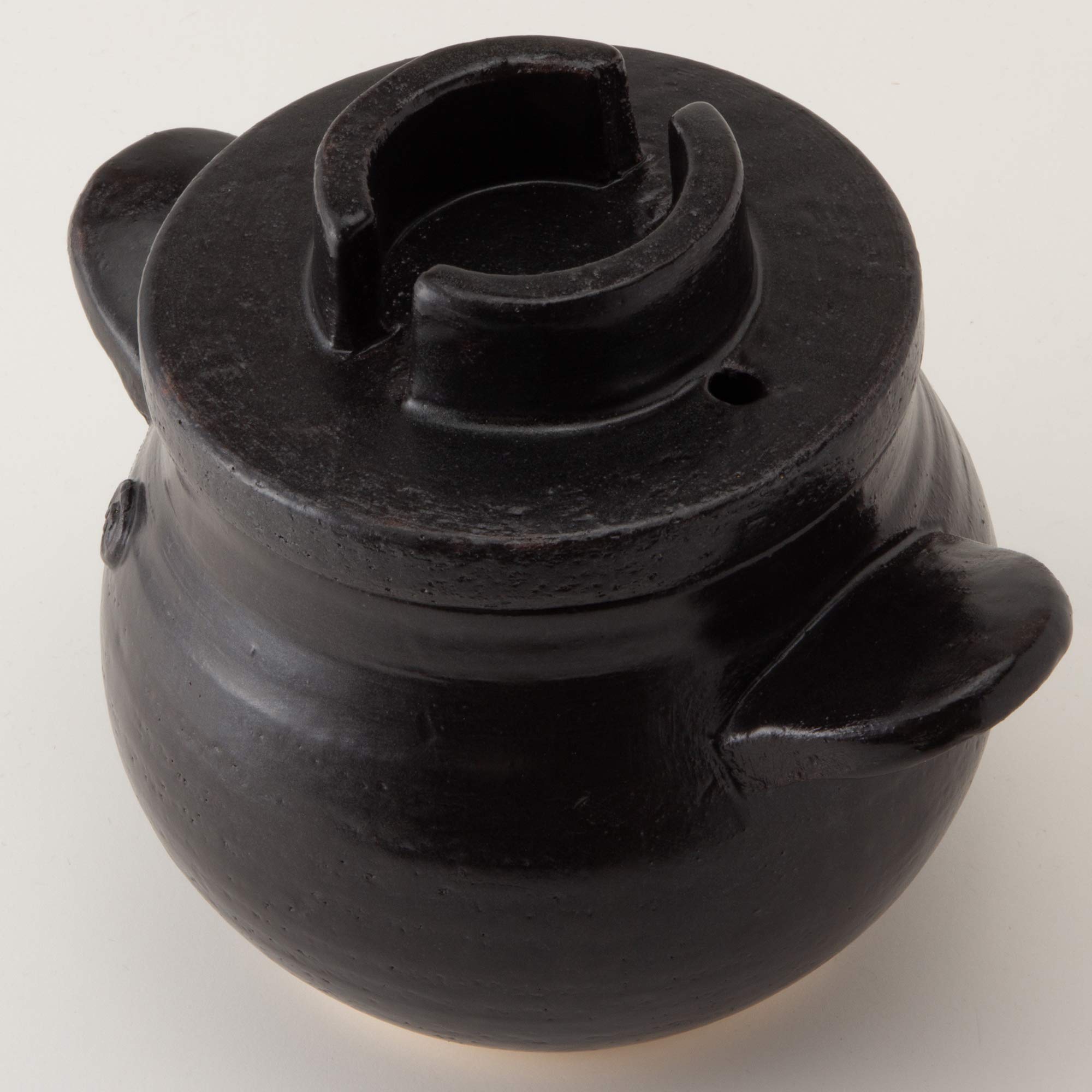 Amazon｜長谷園 大道正男 ご飯 鍋 2合炊き 黒 ON-38｜ご飯鍋・文化鍋  