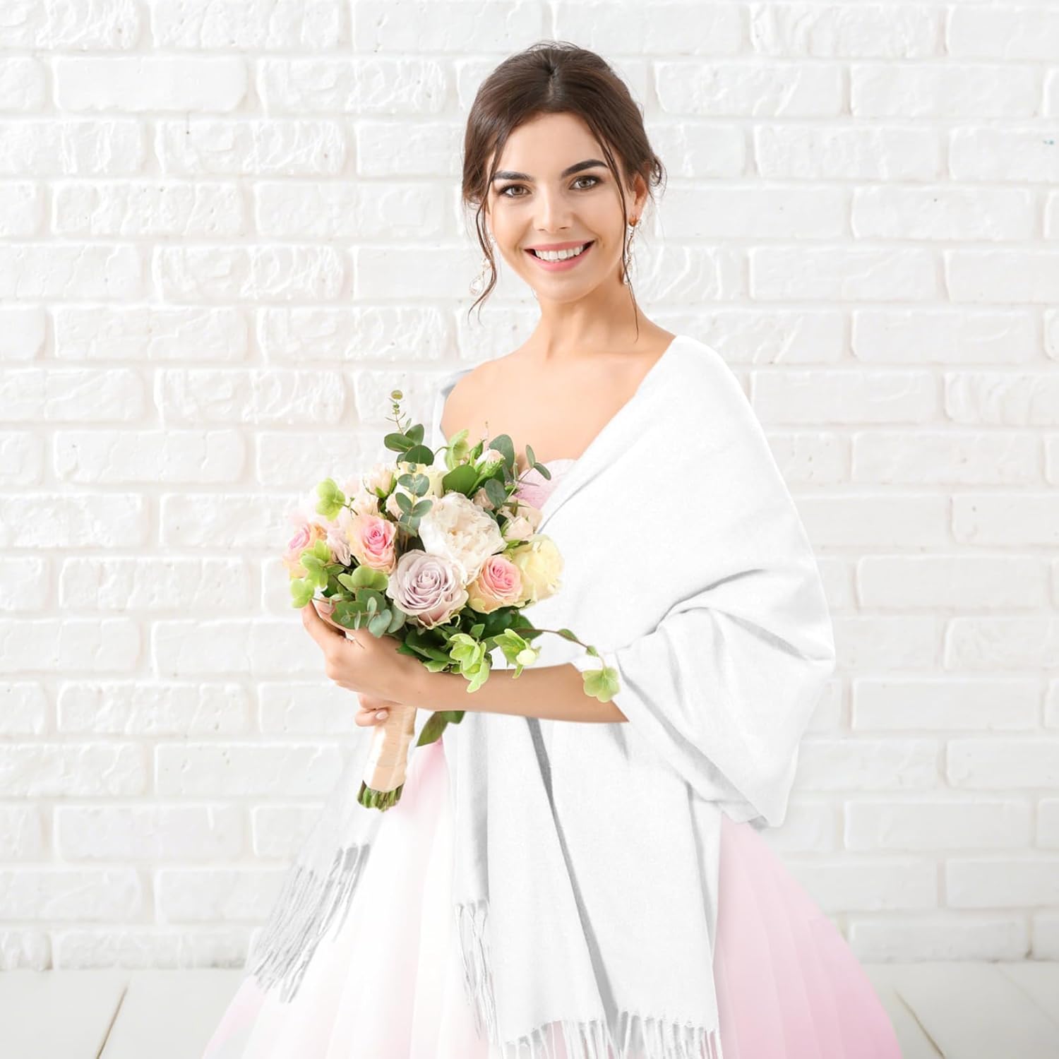 Haysandy Bulk Pashmina Shawls Winter for Wedding Women Scarf Bridesmaid Shawls and Wraps Valentine's Day Party Gift for Guest - Image 4