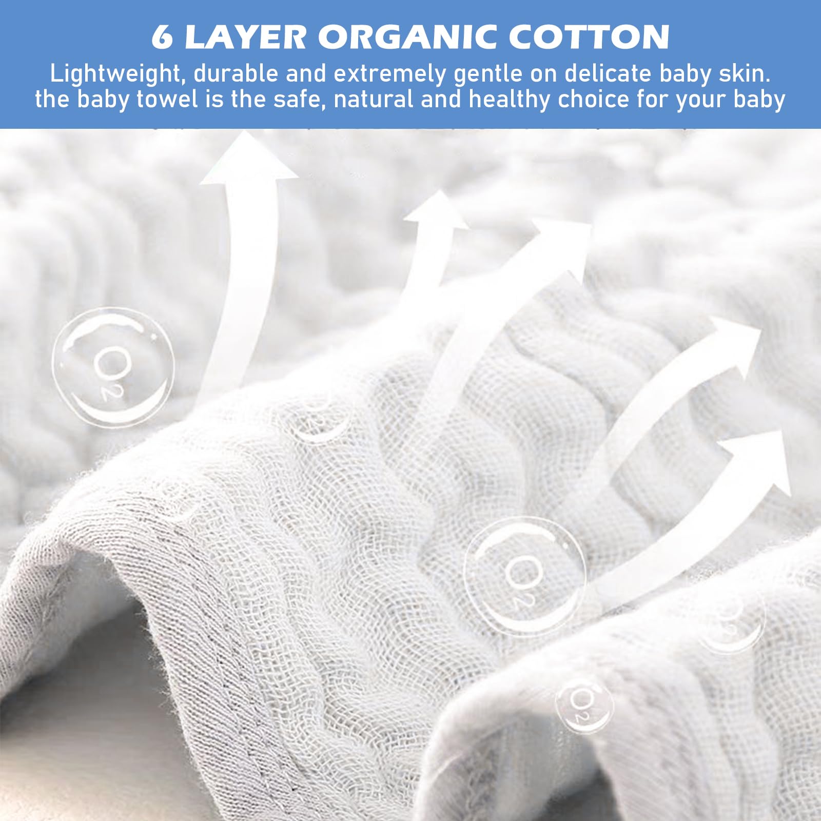 Baby Asciugamano con Cappuccio, 3 Pezzi Accappatoio Bambini per Bagnetto, Asciugamani con Cappuccio in Cotone 100% Mussola 80 x80 cm, Asciugamano per Bambini con Cappuccio, Accappatoio Neonato