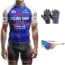 Cycling Jersey Men Set Bib Shorts Set Summer Mountain Bike Bicycle Suit with Gel Pad Bicycle Team Racing Uniform Clothes for Outdoor Riding Biking
