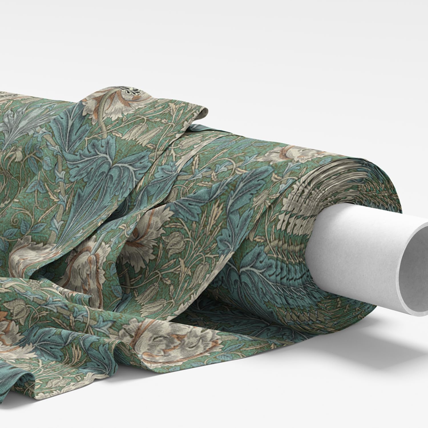William Morris Upholstery Fabric - 100% Cotton Canvas - Curtain Cushion Material (Honeysuckle Seaspray)