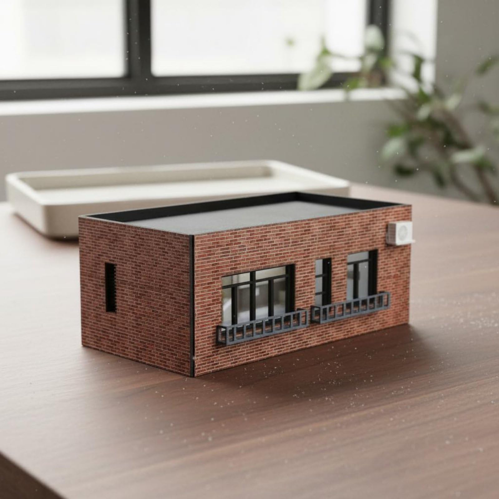 Amagogo Modello Edificio in 1 64 Casa in Miniatura Scena di Costruzione Diorama Plastica PVC con Dettagli Architettonici, MO941112 C Modello Scena Edificio In Mattoni