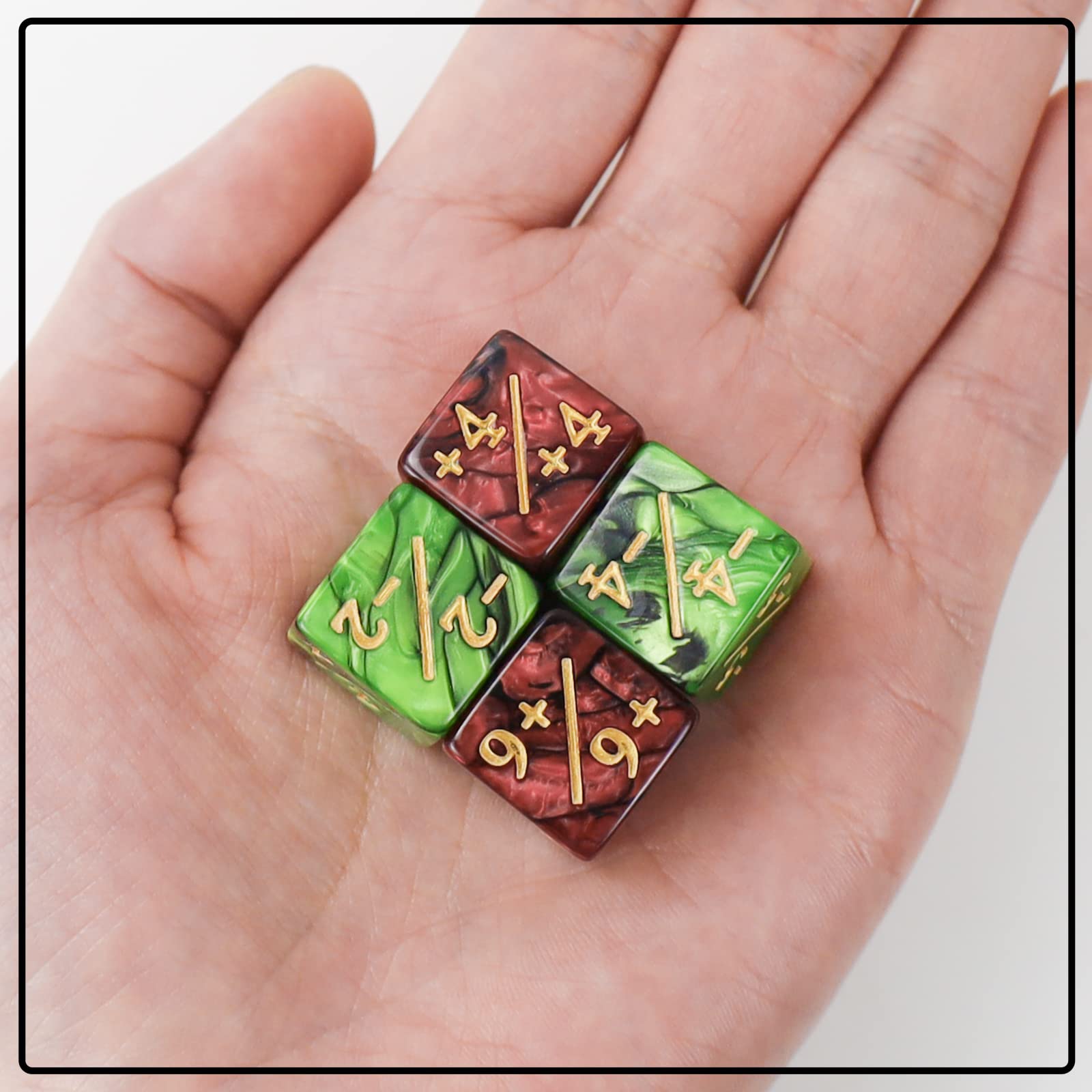 24 Pieces MTG Dice Counters Token Dice, Magic The Gathering Glitter Sparkle Dice, Loyalty Dice Starry Marble D6 Dice Cube Compatible with MTG, CCG, Card Gaming Accessory (Type 2) 2