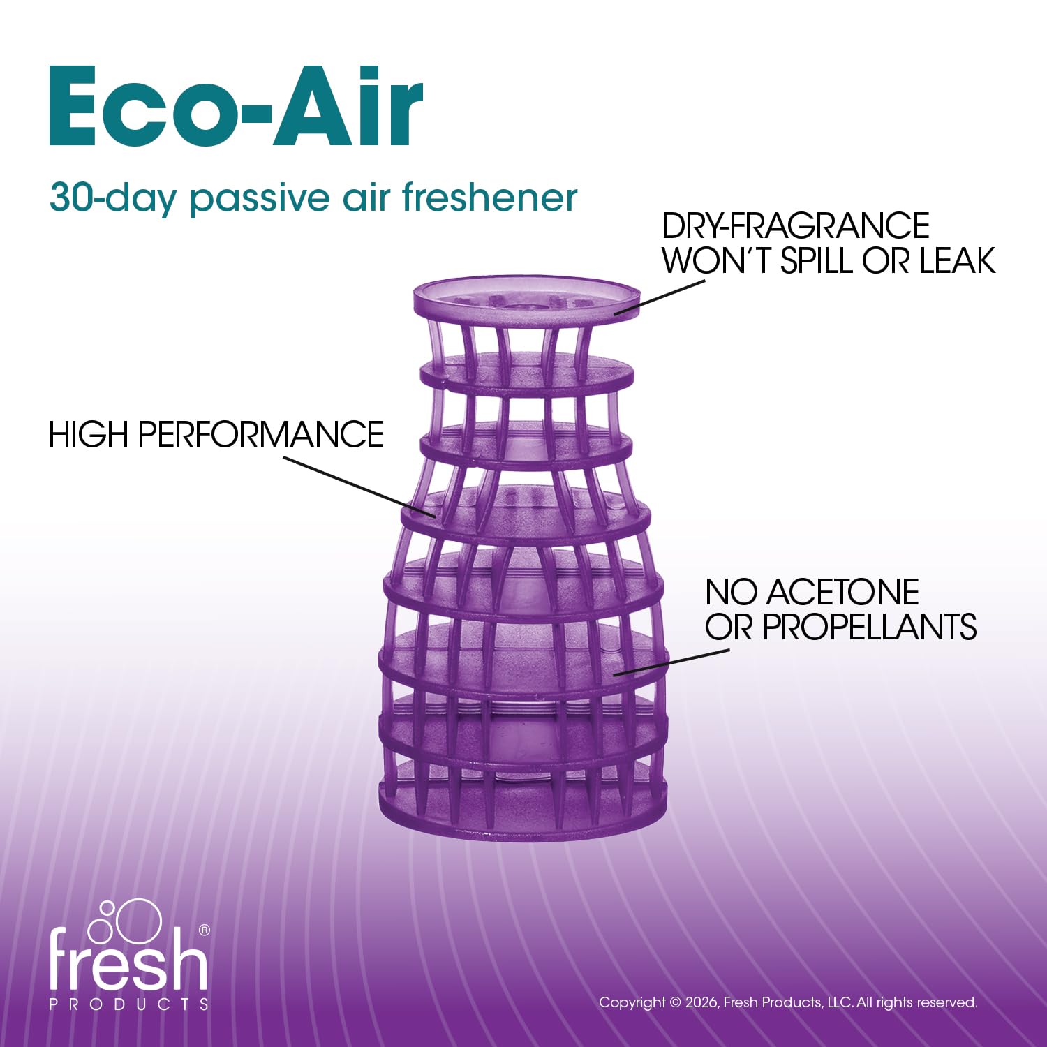 Fresh Products EA-F-006I036M-11 Eco odświeżacz powietrza, lawendowy, 6 sztuk