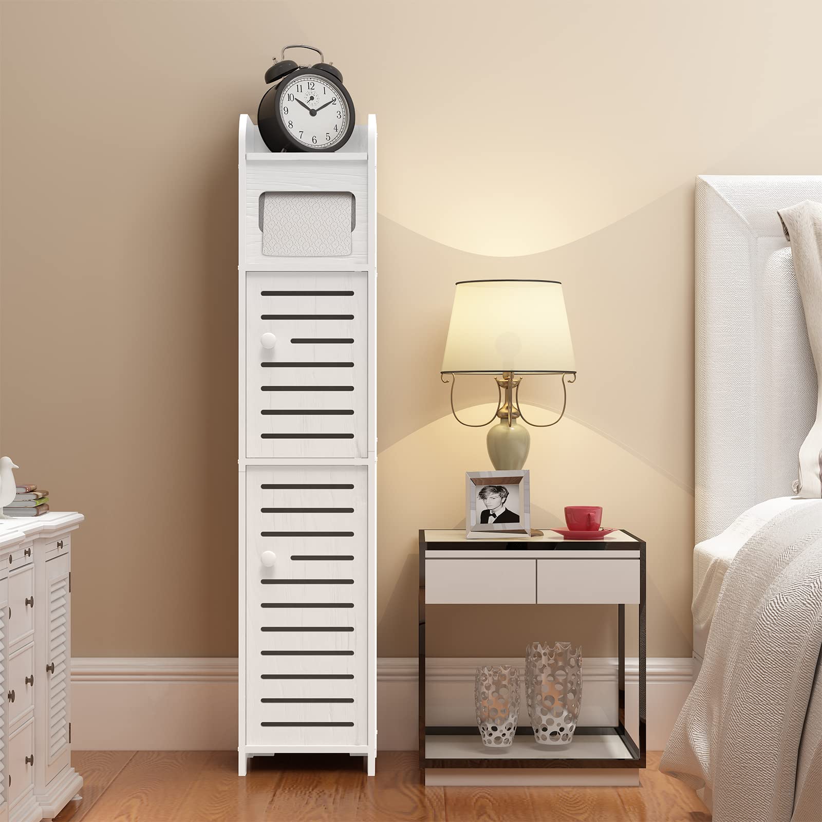 Buy WODETREE Upgrade Small Bathroom Storage with 2 Doors and 2