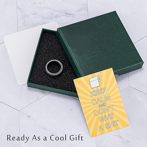 Miniatura 7 de LYTTMAB Anillo de ansiedad para hombre, de acero inoxidable, escamas de serpiente, anillos giratorios, anillo giratorio para ansiedad, anillo negro