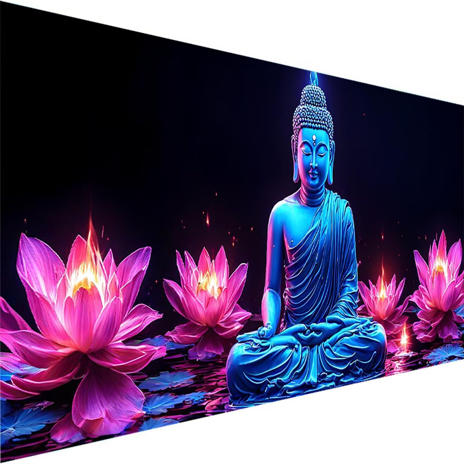 Malen nach Zahlen Kinder Lotus Malen Nach Zahlen Erwachsene, Geschenke für Mädchen Junge Bastelset Set, Malen nach Zahlen Buddha | Malen nach Zahlen Ohne Rahmen, (60x120cm) Bastelset Erwachsene G-I
