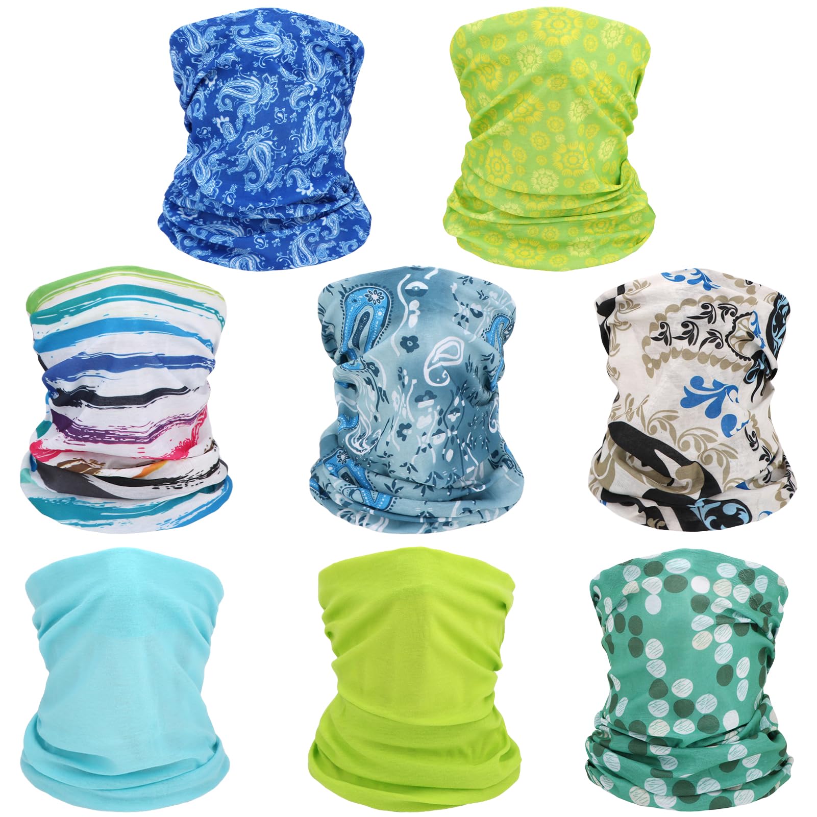 Multi-Purpose Seamless Headwear Bandanas Mixed Set Value Pack [Set Of 8], (Unisex)-image-45