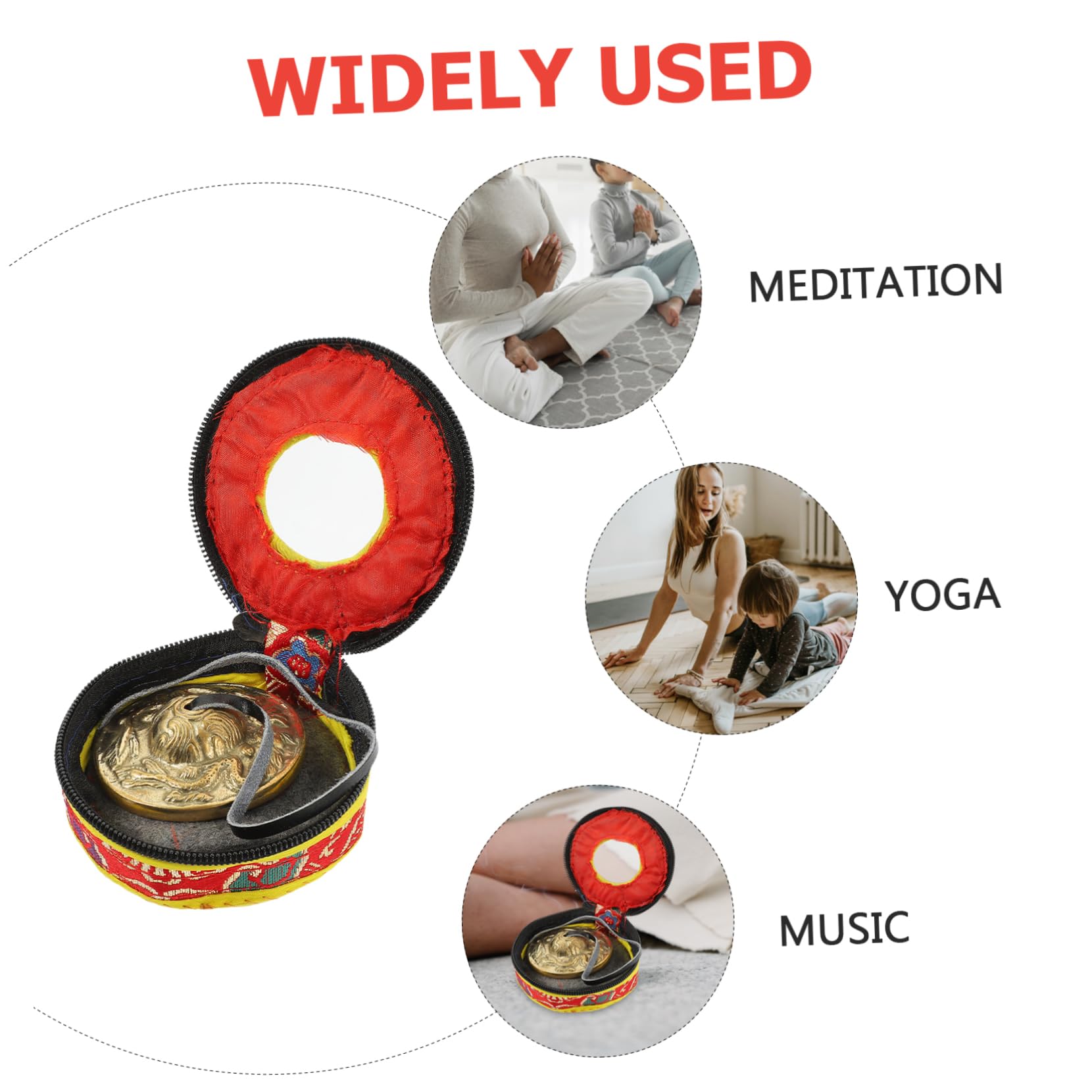 HEMOTON Meditation Chime Bells Brass Cymbal Bell Perfect for Buddhist Practice Ritual Random Color