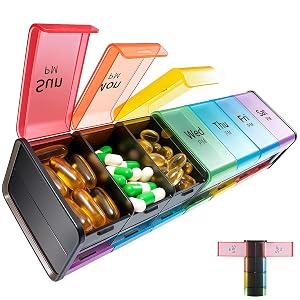 Daviky Extra Large Weekly Pill Organizer 2 Times a Day XXL Pill Box 7 Day with AM PM