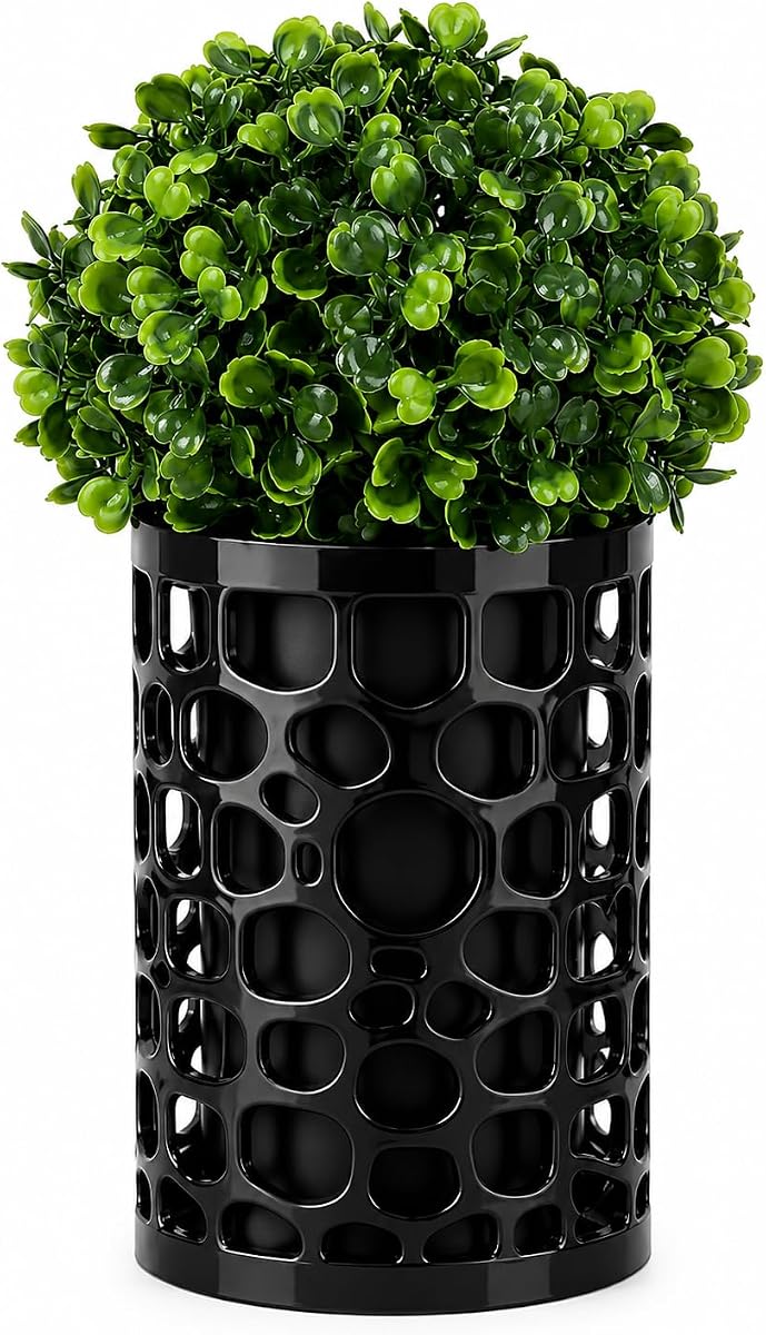 Aesthetic Vase Cover Compatible with Ring Indoor Cam (1st Gen) - Decorative Camera Concealer & Plant Holder Shell - Sleek Matte Black Privacy Shroud for Home Security (Camera Not Included)