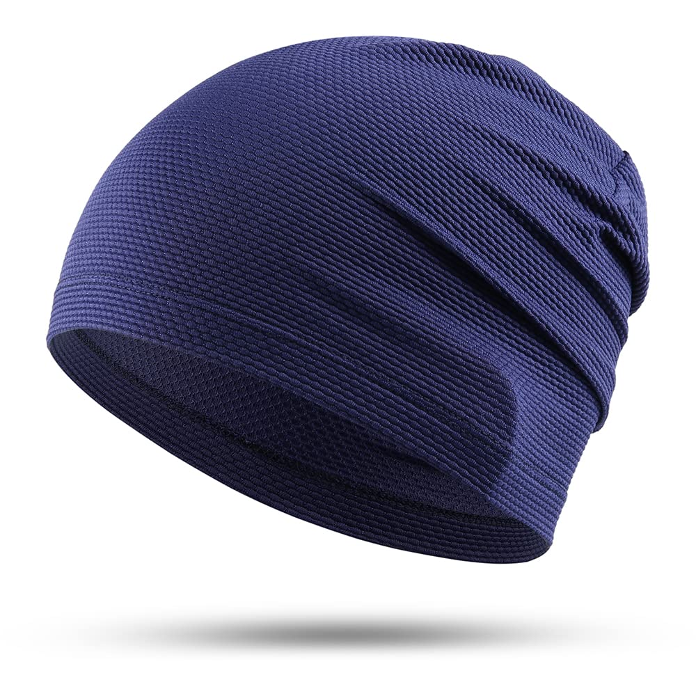 WTACTFUL Laufmütze Herren und Damen Sportmütze Fahrrad Mütze Skull Cycling Cap Atmungsaktiv für Laufen Radfahren Klettern Motorradfahren Outdoor Blau