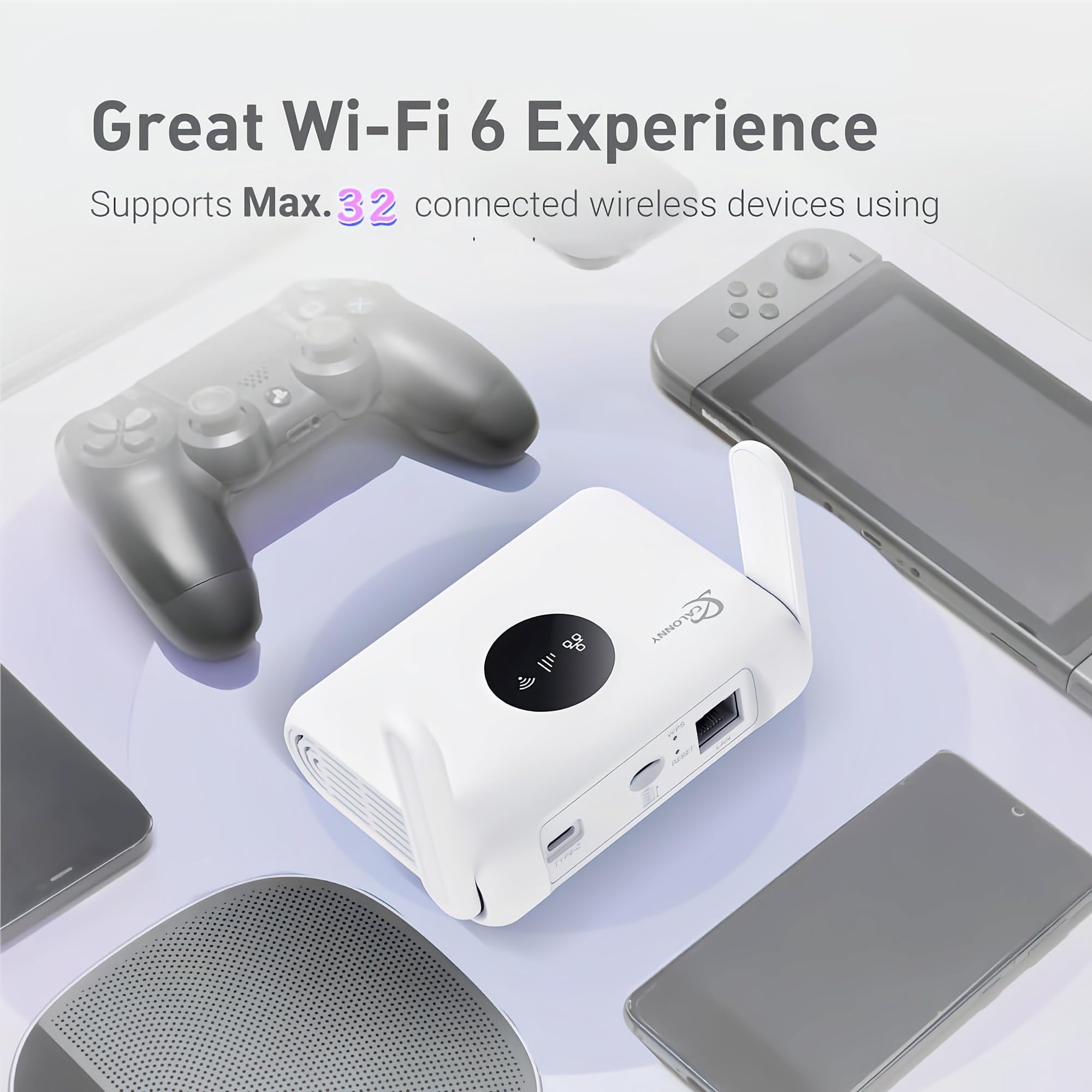 Router 4G LTE WiFi 6 con SIM 300mbps Wreless Modem,Porta LAN Tpye c,Senza configurazione,2 Antenne,Alternativa per ADSL,non navigare modifica APN Applica A negozio/casa/camper