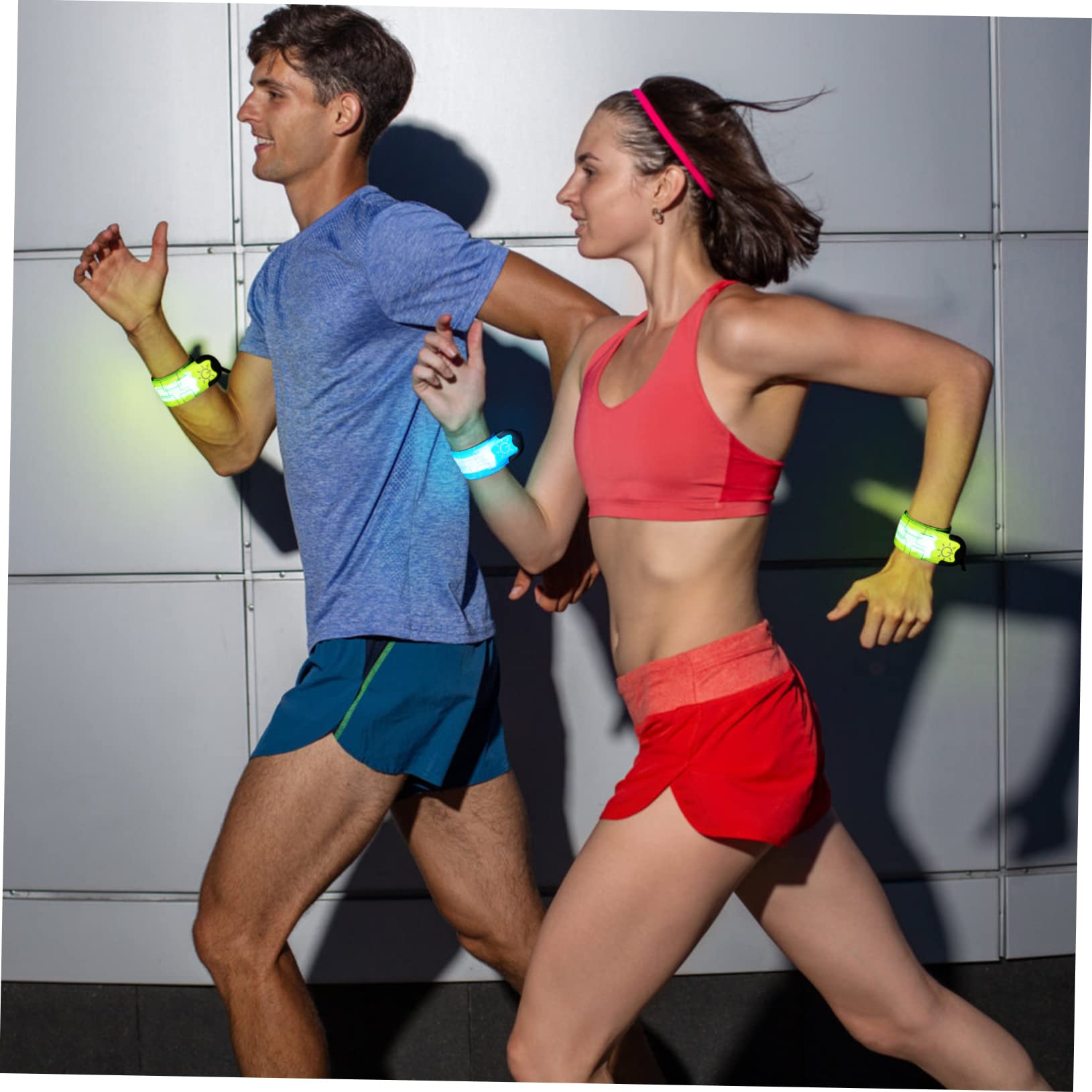 POPETPOP 4 Piezas LED de Recargables Correr Brazaletes de Alta Visibilidad Jogging Iluminación