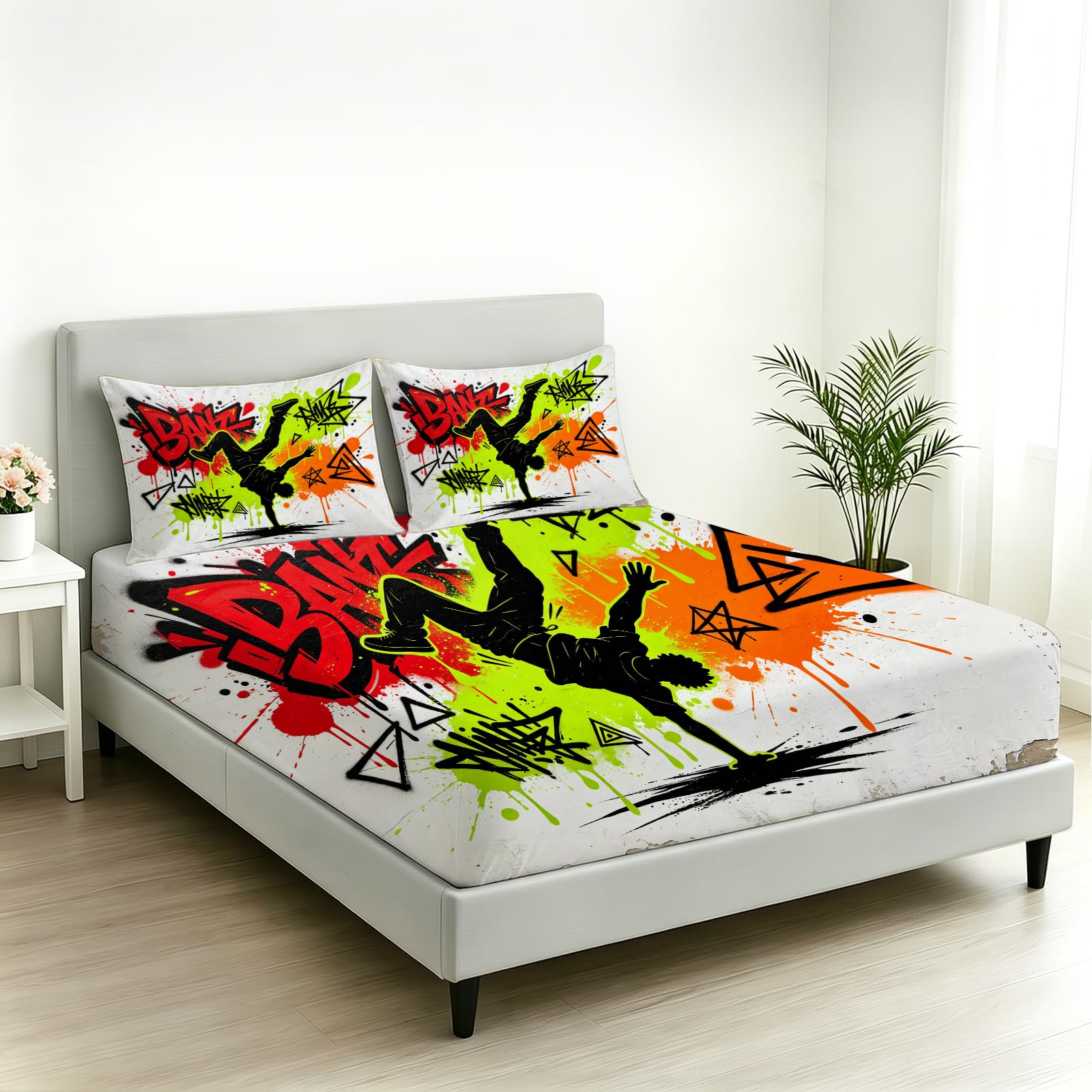 Sábana Bajera Ajustable 150 x 200 Baile Callejero Tema de Baile
