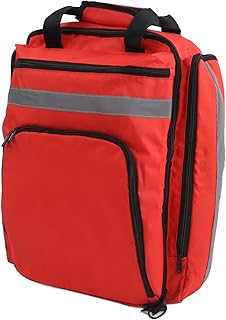 Empty Red Emergency Medical Bag,Emergency Medical Bag First Aid Backpack, Large Capacity Waterproof Durable Trauma Rescue ...