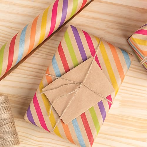 Vista 10 de RUSPEPA Rollo de papel de regalo Kraft - Patrón de globo - 24 pulgadas x 100 pies Balloon