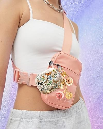 Miniatura 6 de Funda para Airpods de 3 generación para mujer, bonita funda Kawaii estética para niñas, estuche protector de llavero femenino con purpurina líquida