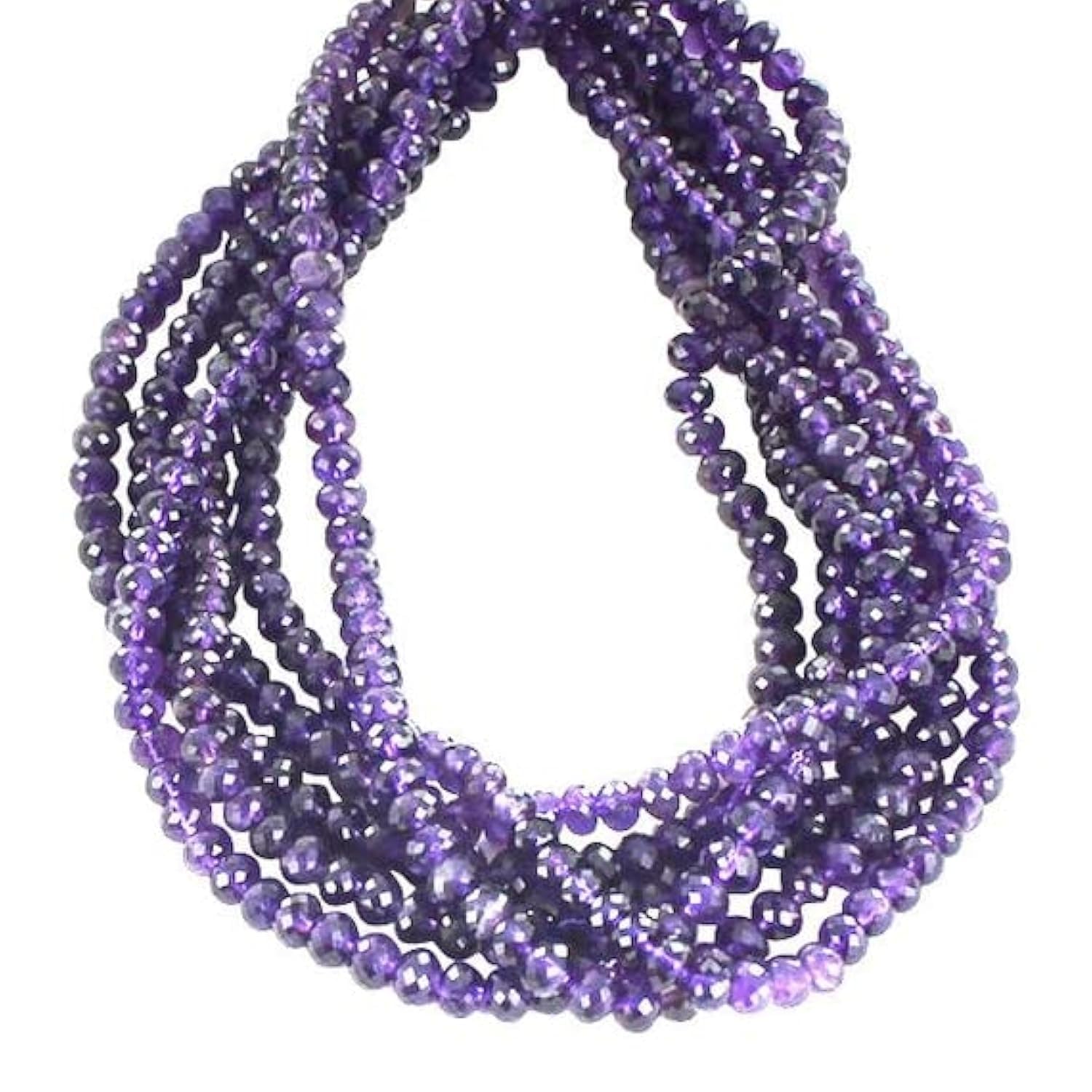 Perles améthyste 8mm rondelles facettées pour fabrication collier et bracelet pierre