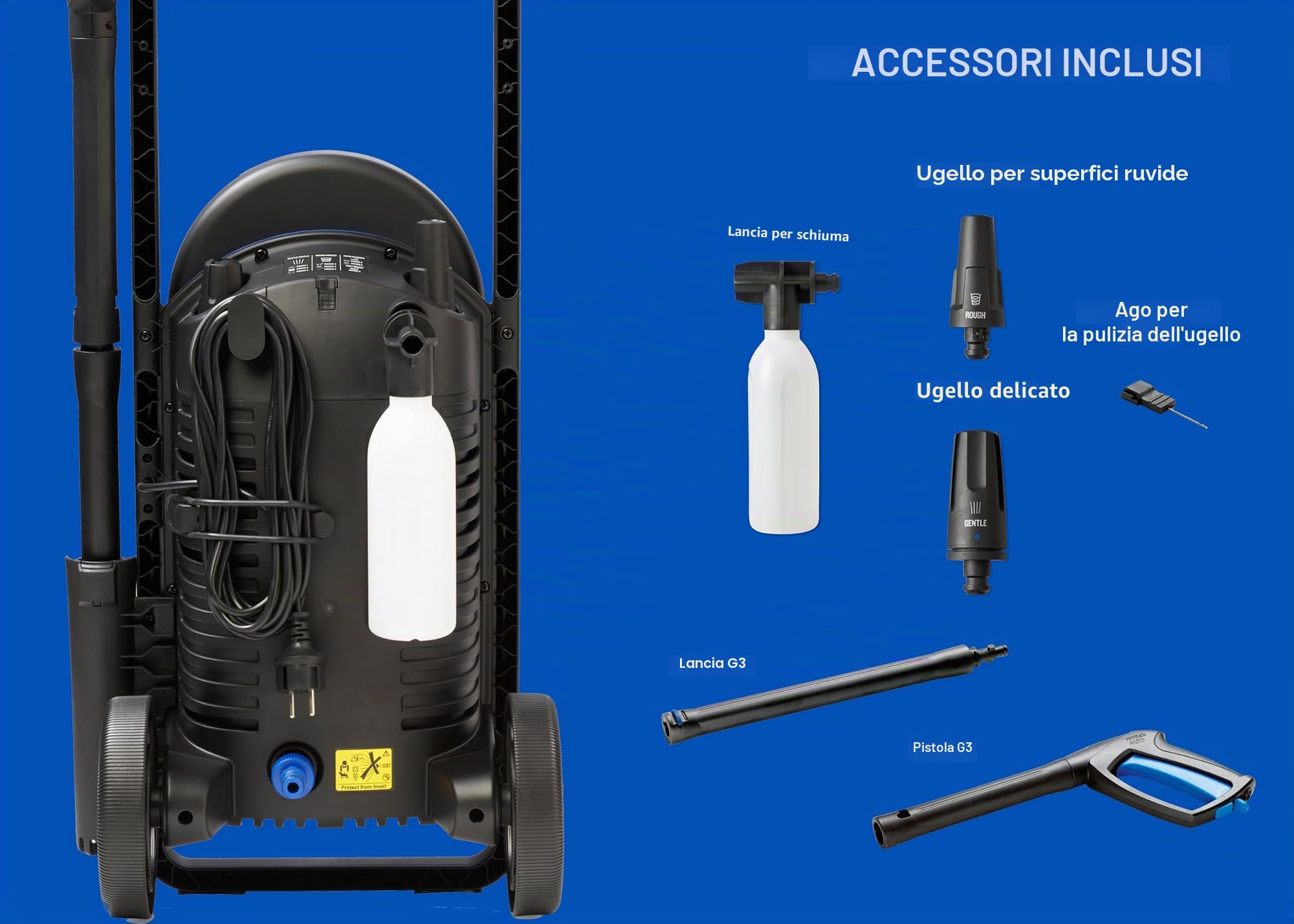 Idropulitrice Nilfisk Core 140 Bar con PowerControl + Spruzzatore di Schiuma - Per Terrazze e Automobili (1800 W)