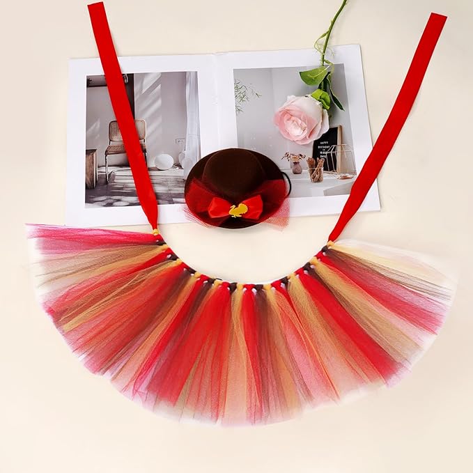 Disfraz de Pavo para Perro con Sombrero y Tutú - Talla Única miniatura 6