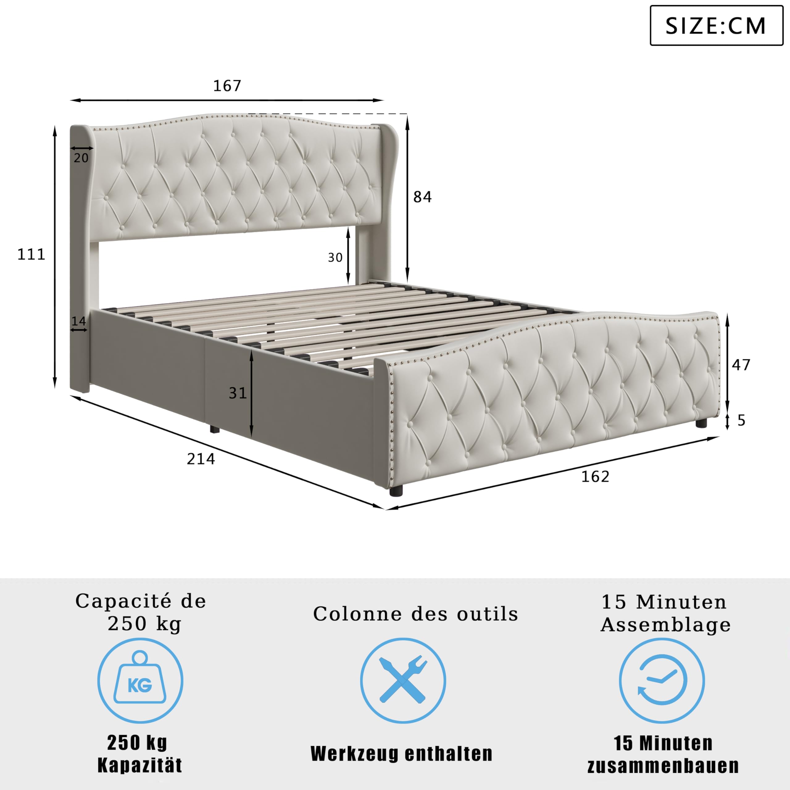 Polsterbett 160x200 cm, Hydraulisches Stauraumbett mit Stil und Komfort, Funktionsbett Jugendbett Inklusive Lattenrost und Modernem Kopfteil, Samt, Ohne Matratze (Beige, 160x200cm)