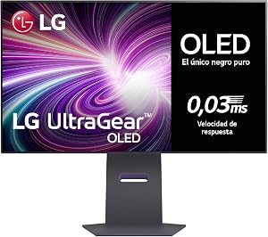 LG 32GS95UV-B – Monitor Gaming Ultragear, 32″, OLED, 3840×2160, 0,03ms, Dual Mode (240/480 Hz), G-Sync, FreeSync Premium Pro, Antideslumbrante, Curvatura Óptima, Tecnología MLA+, Negro