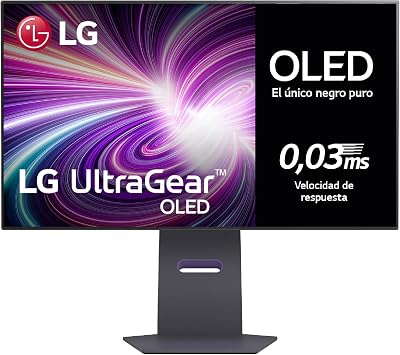 LG 32GS95UV-B – Monitor Gaming Ultragear, 32″, OLED, 3840×2160, 0,03ms, Dual Mode (240/480 Hz), G-Sync, FreeSync Premium Pro, Antideslumbrante, Curvatura Óptima, Tecnología MLA+, Negro