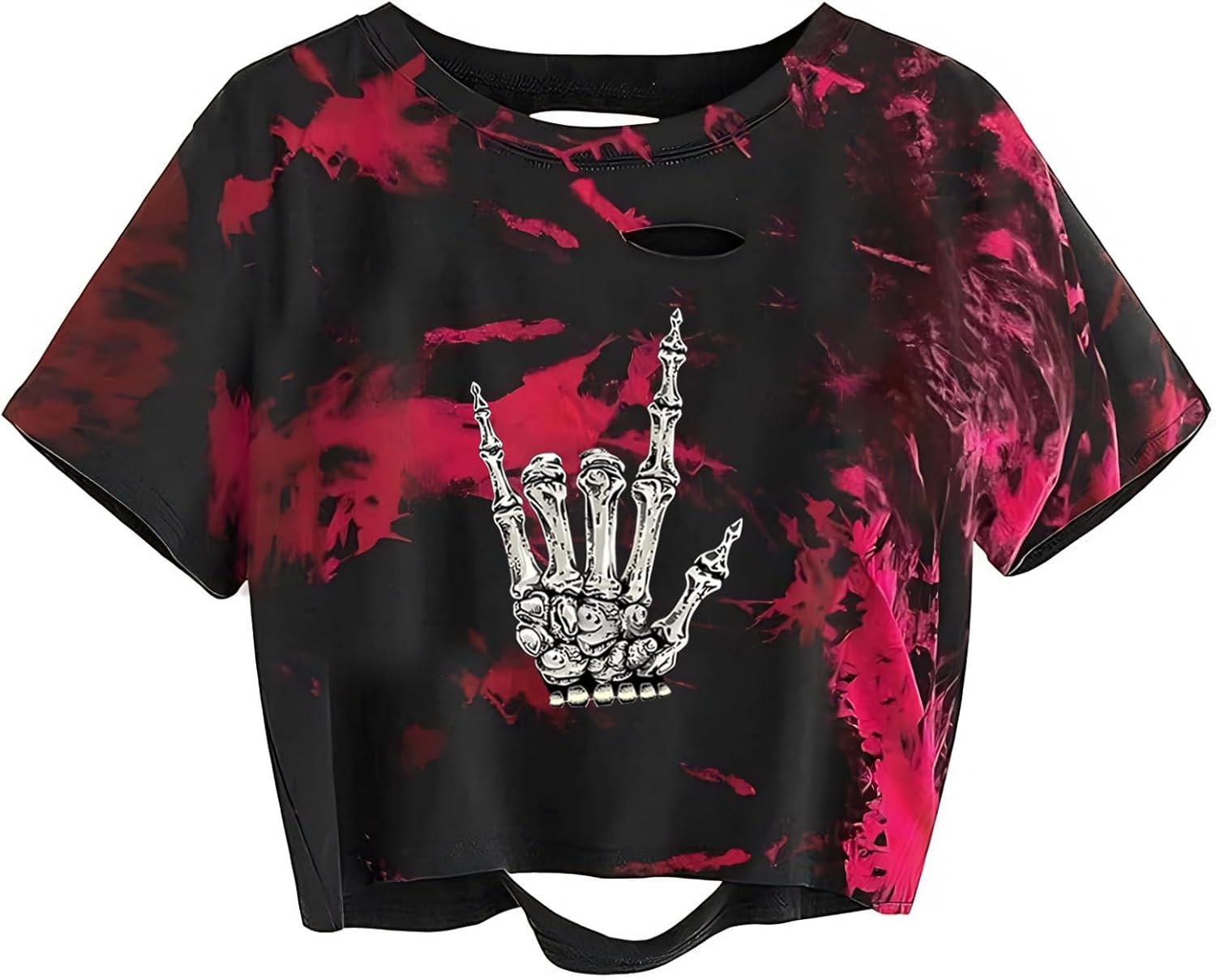 Womens Graphic Oversized Crop Tops Loose Cropped Distressed Tshirt Short-Sleeve Vintage Boxy Tee Shirts