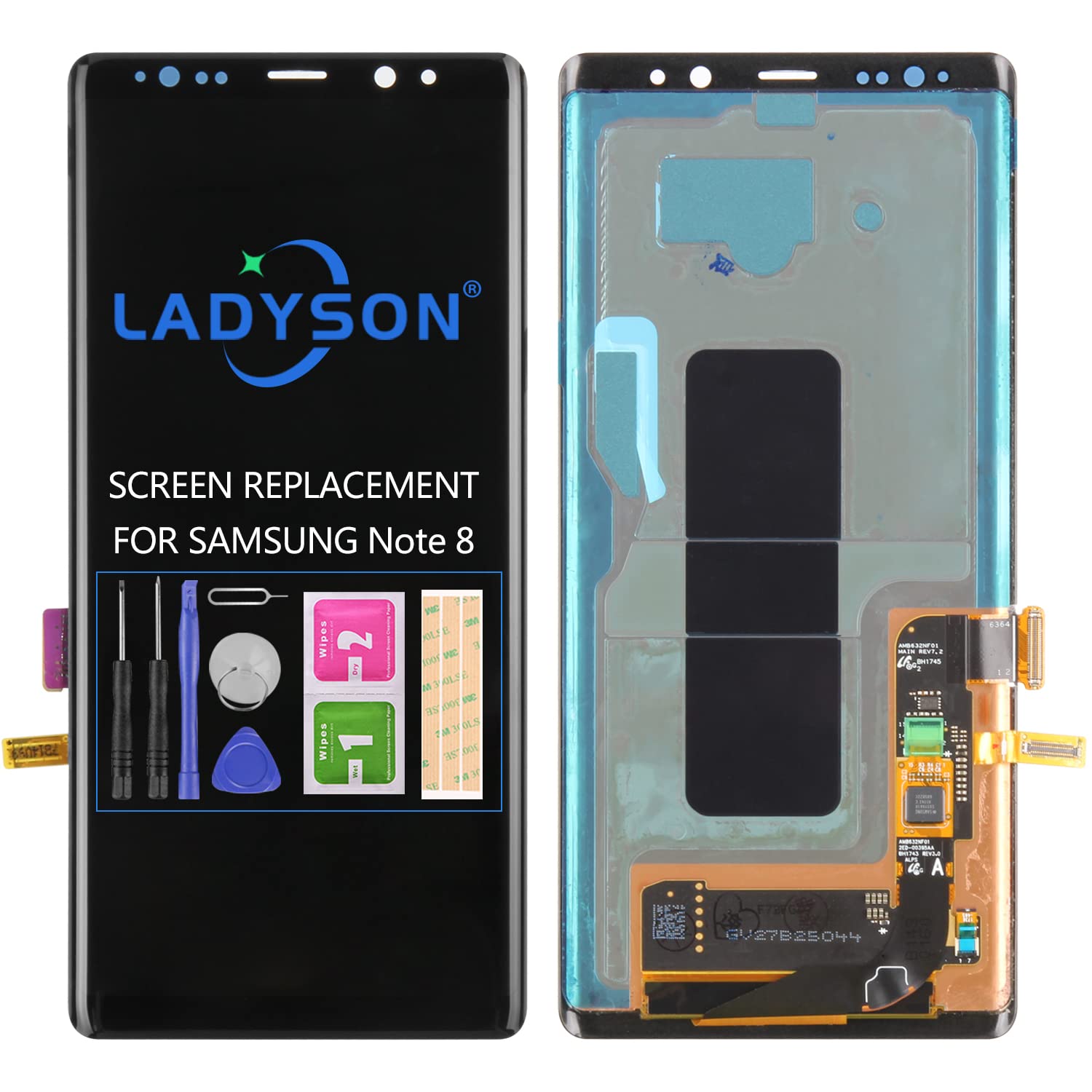 Original For Samsung Galaxy Note 8 LCD Screen Replacement For Note 8 2017 N950 SM-N9500 N950F/DS/W/U LCD Display Touch Sensor Glass Panel Digitizer Assembly Repair Parts Kit (Black no Frame)