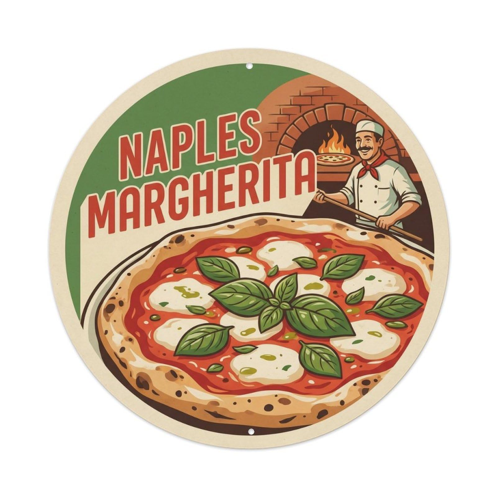 Naples Cuisine Culture Margherita Travel Metal Tin Sign