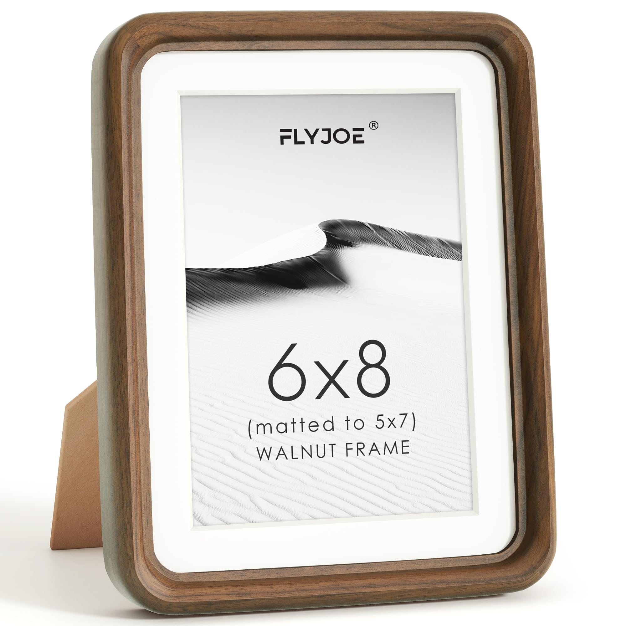 Cadre Photo 15x20 Cadre Mural en Bois Noyer Verre Trempé Passe-Partout