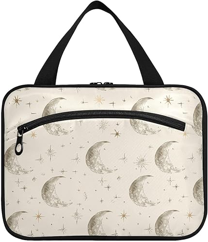 Retro Old Moons Simple kits colgantes para hombres viajes con gancho, diseñador esencial bolsa de cuidado de la piel para accesorios imprescindibles