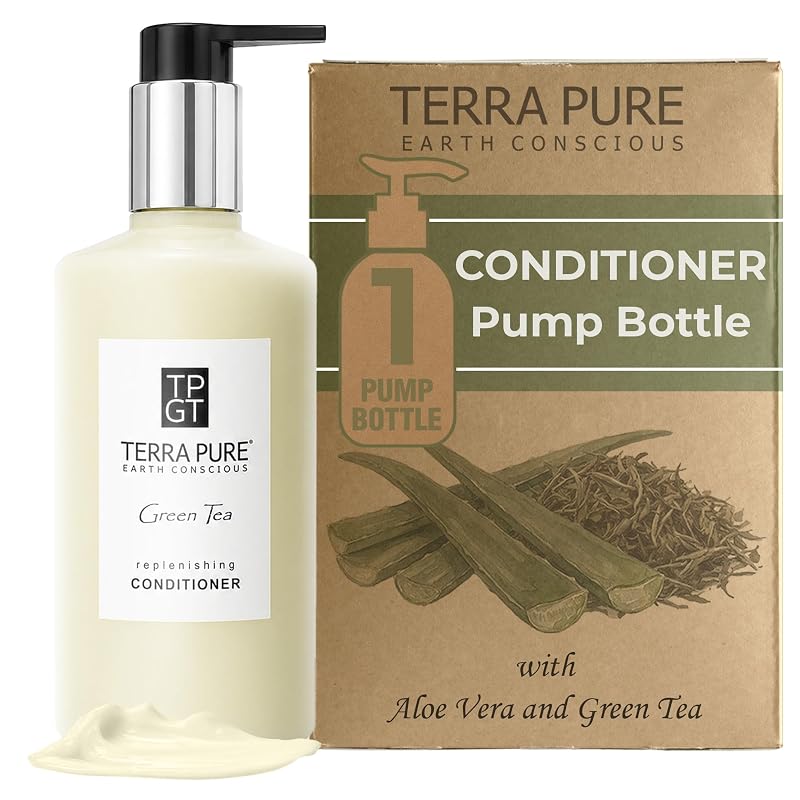 Terra Pure Condicionador com fragrância de chá verde, frasco com bomba, 300 mL