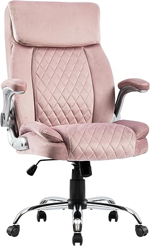 HOMYEDAMIC Silla de oficina ergonómica de terciopelo, brazos ajustables, silla de escritorio ejecutiva para el hogar, silla grande y alta con