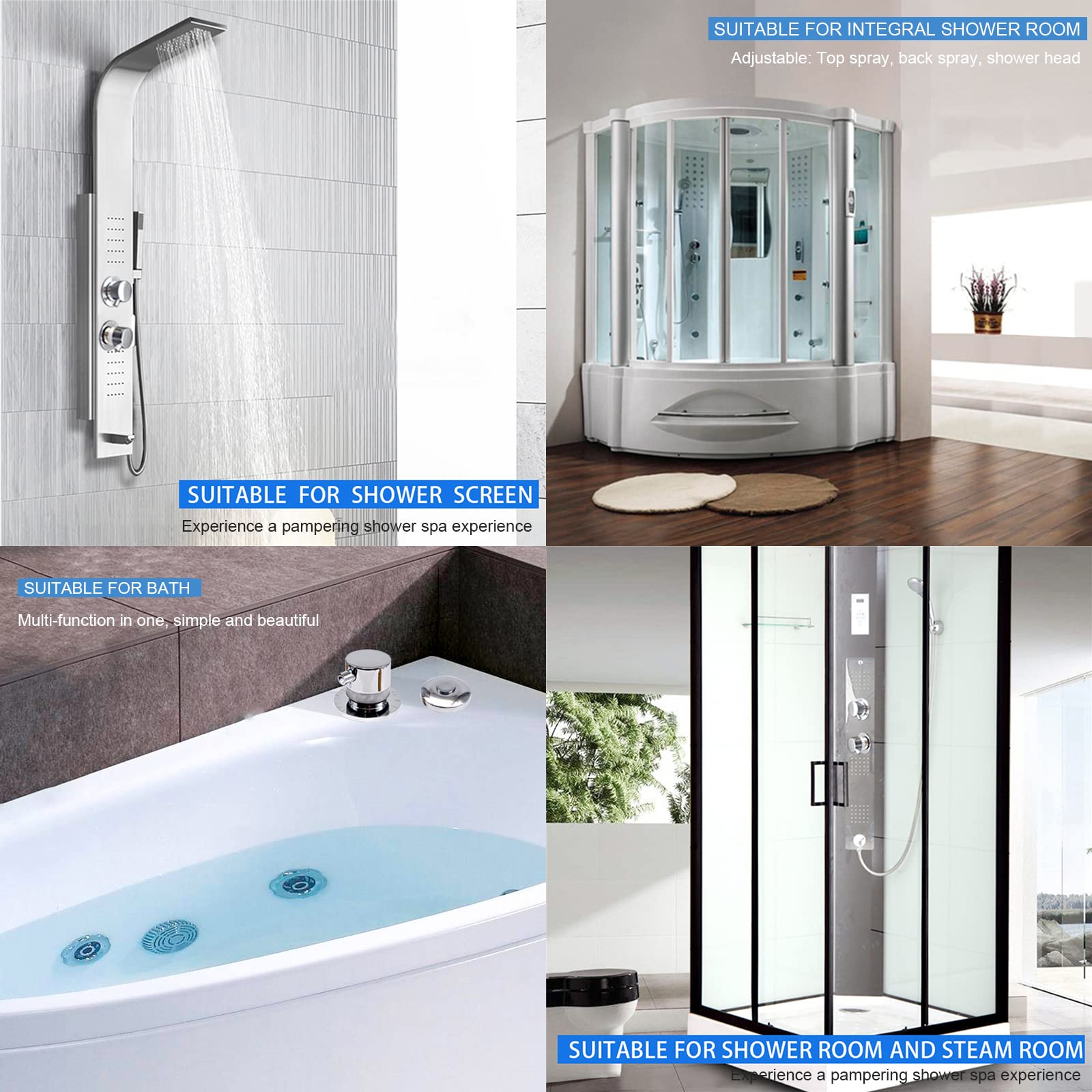 2/3/4/5 Uscita Distanza Foro 10/12,5/14,5 Cm Rubinetto Doccia In Ottone Deviatore Miscelatore Intubazione Bagno Cabina Doccia, Nucleo Valvola Ceramica, Maniglia Addensata (Intubazione 3 Vie 10cm)