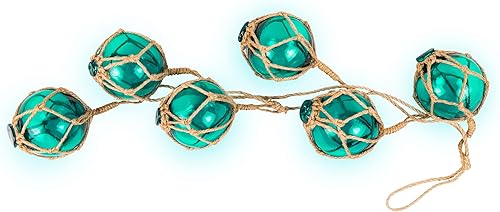 Miniatura 3 de SAILINGSTORY - Flotador de pesca de cristal, 6 bolas de boya para decoración de verano, adornos náuticos costeros de playa para árbol de Navidad, 3