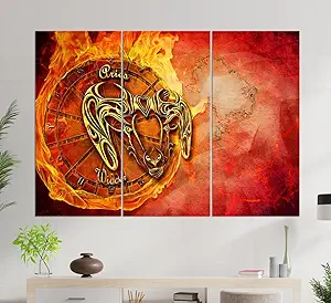 Aries Sign Canvas Print, Zodiac Wall Art, Astrology Wall Art, Aries Gift, Zodiac Wall Decor, Zodiac Canvas Art